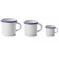 Smaltovaný hrnek 5cm  bílá/modrá - Ibili