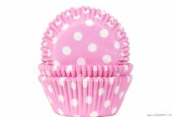 Košíčky na muffiny 50ks růžové s bílými puntíky - House of Marie
