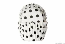 Papírový košíček na muffiny puntíky černé 50ks - House of Marie