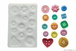 Silikonová forma na fondán- knoflíky 26 x 26 mm - Silikomart