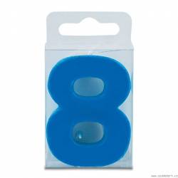 Svíčka ve tvaru číslice 8 - mini, modrá - Stadter