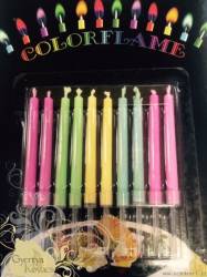 Svíčky s barevným plamenem 10ks -