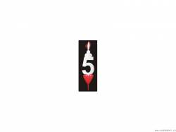 Dortová svíčka se srdíčkem číslice 5 - PREZENT