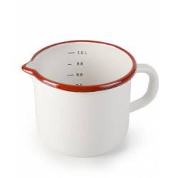 Smaltovaná odměrka bílo červená 1l - Ibili