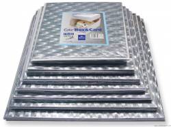 Podložka dortová stříbrná čtverec  + dortová krabice s víkem - PME