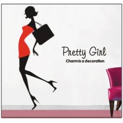 Samolepka na zeď  Pretty girl - nalepimeto