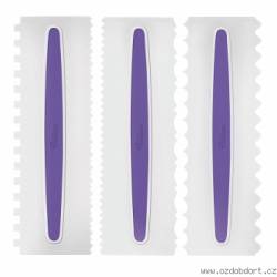 3 ks Icing Comb cukrářské stěrky 22,8 x 7,6 cm - Wilton