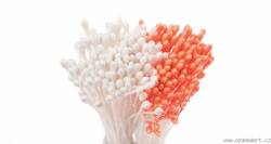 Perleťové pestíky - bílé, oranžové - Decora