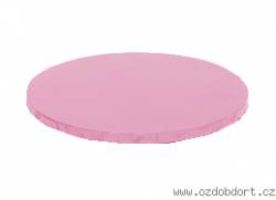 Kulatá podložka pod dort růžová 30x1,2 cm - Decora