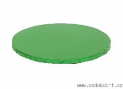 Kulatá podložka pod dort zelená 30x1,2 cm - Decora