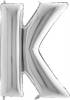 Nafukovací balónek písmeno K stříbrné 102 cm - Grabo