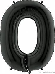 Nafukovací balónek číslo 0 černý 102cm extra velký - Grabo