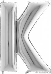Nafukovací balónek písmeno K stříbrné 102 cm - Grabo