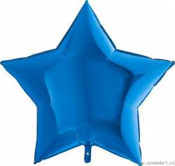 Nafukovací balónek modrá hvězda 91 cm - Grabo