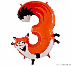 Nafukovací balónek liška číslo 3 pro děti 102cm - Grabo
