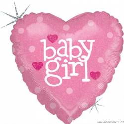 Nafukovací balónek růžové srdce narození holčičky 46cm - Grabo