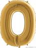 Nafukovací balónek číslo 0 zlatý 102cm extra velký - Grabo