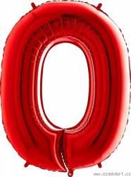 Nafukovací balónek číslo 0 červený 102cm extra velký - Grabo