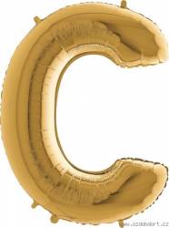 Nafukovací balónek písmeno C zlaté 102 cm - Grabo