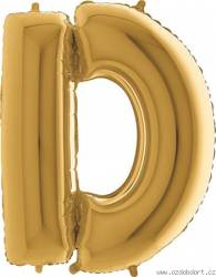 Nafukovací balónek písmeno D zlaté 102 cm - Grabo