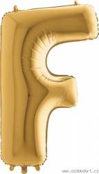 Nafukovací balónek písmeno F zlaté 102 cm - Grabo