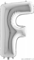 Nafukovací balónek písmeno F stříbrné 102 cm - Grabo