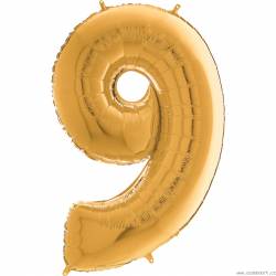 Nafukovací balónek číslo 9 zlatý 66cm - Grabo