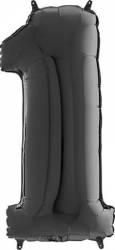 Nafukovací balónek číslo 1 černý 66cm - Grabo