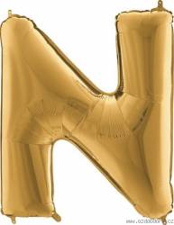 Nafukovací balónek písmeno N zlaté 102 cm - Grabo