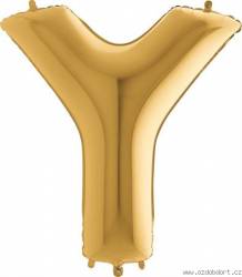 Nafukovací balónek písmeno Y zlaté 102 cm - Grabo