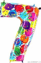 Nafukovací balónek číslo 7 barevné balónky 102cm extra velký - Grabo