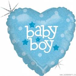 Nafukovací balónek modré srdce narození kluka 46cm - Grabo