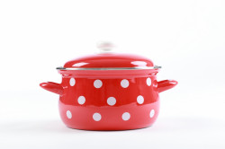 Smaltovaný hrnec Bílý puntík Sfinx, průměr 20 cm, objem 3,6 l - Belis