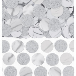 Konfety na párty stříbrná kolečka 63g - Amscan