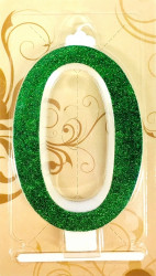 Svíčka velká zelená číslo 0 6518 dortis