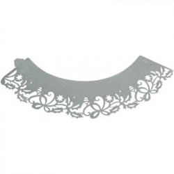 Ozdobný límec na košíčky 12ks stříbrný - PME