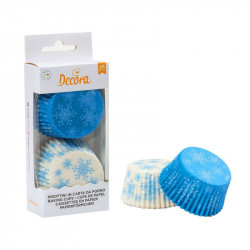 Košíček na muffiny 36ks sněhové vločky 5x3,2cm - Decora