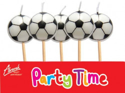 Narozeninové svíčky fotbalový míč 5ks - Alvarak