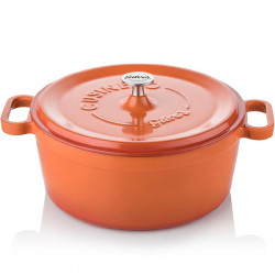 Litinový hrnec 20cm oranžový - Silver