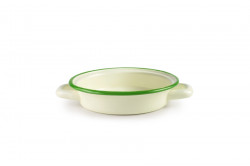 Smaltovaný kastrůlek 14cm se zeleným okrajem - Ibili