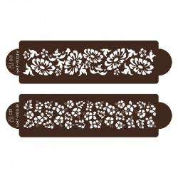 Stencil šablona květiny 2ks - Cakesicq