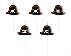 Sada svíček pirátský klobouk 2cm 5ks - PartyDeco