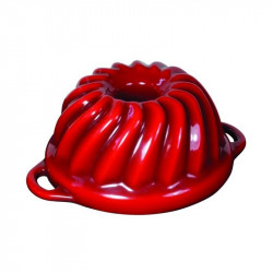 Litinová smaltovaná pečicí forma Sofie bábovka GOURMETINA 22cm - Stínově červená - Český Smalt