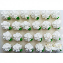Cukrové květy bílé na platíčku 24ks - Fagos