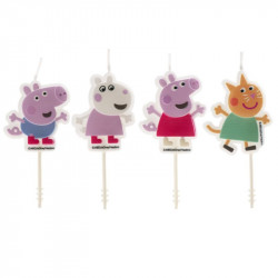 Svíčky na dort Prasátko Pepa 4ks - Dekora