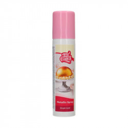 Metalický sprej zlatý bright gold 100ml - FunCakes