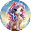 Jedlý papír Unicorn s fialovou hřívou 19,5cm - PICTURE