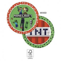 Papírové talířky minecraft 23cm, 8ks - Procos