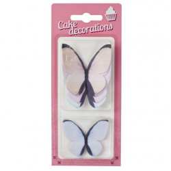 Dekorace z jedlého papíru Motýlci pasteloví (8 ks)