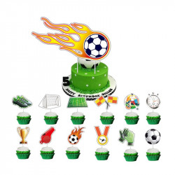 Zápich do dortu a muffinů 13ks fotbal - Cakesicq